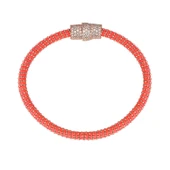 Zirkon Taşlı Pırlanta Montür Rose Altın Kaplama İpli Toplu Zincir Dolamalı Bileklik - 1