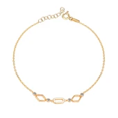 EMILIANO JEWELLERY 925 AYAR ZİRKON TAŞLI MİNELİ GEOMETRİK ŞEKİLLİ BİLEKLİK - 1