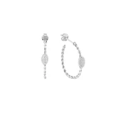 EMILIANO JEWELLERY SİLVER 925 AYAR ZİRKON TAŞLI BURGULU YUVARLAK DESENLİ KÜPE - 1