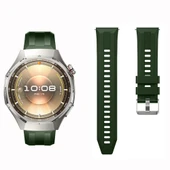 Sneezy Huawei Watch GT6 Pro 46mm İle Uyumlu Spor Silikon Metal Tokalı Soft Saat Kordonu  Haki thumbnail 4