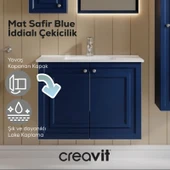 Kayra Mat Safir Blue Kapaklı Lavabo Dolabı 80cm thumbnail 2