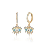 EMILIANO JEWELLERY 925 AYAR GÜMÜŞ GÖZ MİNELİ KÜPE - 1