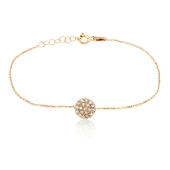 EMILIANO JEWELLERY SİLVER 925 AYAR ZİRKON TAŞLI YUVARLAK DESENLİ BİLEKLIK - 1