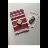 Gelin Hamamı Seti, Premium Peştemal , Ponza Topuk Taşı, Doğal Zeytinyağı Sabun, Kese 4lü Set - 4