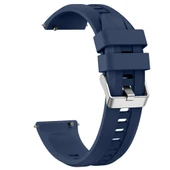 Sneezy Huawei Watch GT6 Pro 46mm İle Uyumlu Spor Silikon Metal Tokalı Soft Saat Kordonu  Lacivert thumbnail 2