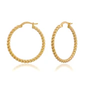 Altın Kaplama Halka Gümüş Küpe - 1