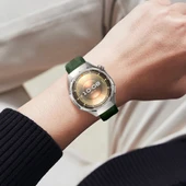 Sneezy Huawei Watch GT6 Pro 46mm İle Uyumlu Spor Silikon Metal Tokalı Soft Saat Kordonu  Haki thumbnail 6