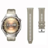 Sneezy Huawei Watch GT6 Pro 46mm İle Uyumlu Spor Silikon Metal Tokalı Soft Saat Kordonu  Krem thumbnail 4