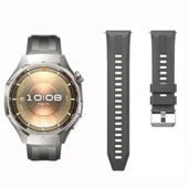 Sneezy Huawei Watch GT6 Pro 46mm İle Uyumlu Spor Silikon Metal Tokalı Soft Saat Kordonu  Koyu Gri thumbnail 4