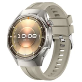 Sneezy Huawei Watch GT6 Pro 46mm İle Uyumlu Spor Silikon Metal Tokalı Soft Saat Kordonu  Krem thumbnail 1