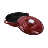 Lava Döküm Yuvarlak Çok Amaçlı Yayvan Tencere New Heritage Serisi Çap(Ø)28cm.-Bordo thumbnail 2
