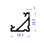 Köşe LED Profil Kanal Alüminyum 2mt. sıva üstü Eloksallı 18x18mm Opak Şeffaf Pleksi Kapaklı Yan Kapak Tutucu Şerit Aydınlatma 8987 - 2