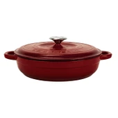 Lava Döküm Yuvarlak Çok Amaçlı Yayvan Tencere New Heritage Serisi Çap(Ø)28cm.-Bordo thumbnail 1