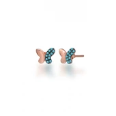 EMILIANO JEWELLERY SİLVER 925 AYAR MİNELİ KELEBEK KÜPE - 1