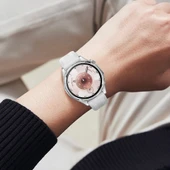 Sneezy Huawei Watch GT6 46mm İle Uyumlu Spor Silikon Metal Tokalı Soft Saat Kordonu  Beyaz thumbnail 6