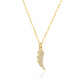 EMILIANO JEWELLERY 925 AYAR ZİRKON TAŞLI KANAT KOLYE - 1