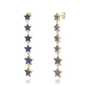 EMILIANO JEWELLERY 925 AYAR GÜMÜŞ SIRALI YILDIZ KÜPE - 1