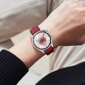 Sneezy Huawei Watch GT6 46mm İle Uyumlu Spor Silikon Metal Tokalı Soft Saat Kordonu  Mürdüm thumbnail 6