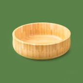 Orta Boy Bambu Kase - Açık Kahverengi - 18x6 cm - 1