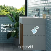 Font Lavabo Dolabı 50 cm Beyaz-Barok thumbnail 4