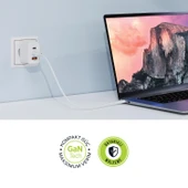 Polosmart PSM135 65W PD Hızlı Şarj Adaptörü 2 Type-C + USB Çıkış (3 Port) Güvenli Şarj Beyaz - 3
