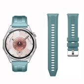 Sneezy Huawei Watch GT6 46mm İle Uyumlu Spor Silikon Metal Tokalı Soft Saat Kordonu  Mavi thumbnail 4