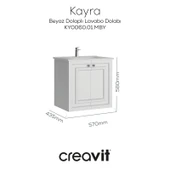 Kayra Lavabo Dolabı Kapaklı 60cm Mat Beyaz thumbnail 1