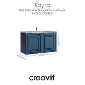 Kayra Mat Safir Blue Lavabo Dolabı Kapaklı 100cm thumbnail 1