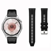 Sneezy Huawei Watch GT6 46mm İle Uyumlu Spor Silikon Metal Tokalı Soft Saat Kordonu  Siyah thumbnail 4