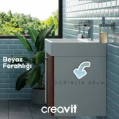 Font Lavabo Dolabı 50 cm Beyaz-Bakır thumbnail 3