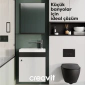 Elmas Lavabo Dolabı 45 cm Beyaz-Siyah thumbnail 3