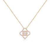 EMILIANO JEWELLERY SİLVER 925 AYAR ZİRKON TAŞLI ÇİÇEK DESENLİ KOLYE - 1