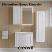 Kayra Lavabo Dolabı Kapaklı 80cm Mat Beyaz thumbnail 2