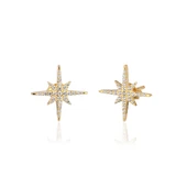 EMILIANO JEWELLERY 925 AYAR GÜMÜŞ ZİRKON TAŞLI YILDIZ KÜPE - 1