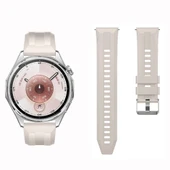 Sneezy Huawei Watch GT6 46mm İle Uyumlu Spor Silikon Metal Tokalı Soft Saat Kordonu  Starlight thumbnail 4