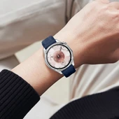 Sneezy Huawei Watch GT6 46mm İle Uyumlu Spor Silikon Metal Tokalı Soft Saat Kordonu  Lacivert thumbnail 6