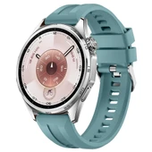 Sneezy Huawei Watch GT6 46mm İle Uyumlu Spor Silikon Metal Tokalı Soft Saat Kordonu  Mavi thumbnail 1