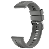 Sneezy Huawei Watch GT6 46mm İle Uyumlu Spor Silikon Metal Tokalı Soft Saat Kordonu  Koyu Gri thumbnail 3