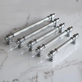 Mobilya Çekmece Mutfak Dolabı Dolap Kulpları Kulbu Krom Çizgili Metal Kulp Kulpu 224 mm thumbnail 3