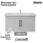D20 100 Cm Kapaklı Lavabo Dolabı Beyaz Melamin Kapak thumbnail 3