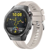 Sneezy Huawei Watch GT5 Pro 46mm İle Uyumlu Spor Silikon Metal Tokalı Soft Saat Kordonu  Starlight thumbnail 7