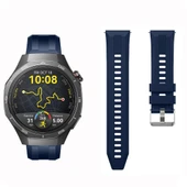 Sneezy Huawei Watch GT5 Pro 46mm İle Uyumlu Spor Silikon Metal Tokalı Soft Saat Kordonu  Lacivert thumbnail 10