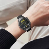 Sneezy Huawei Watch GT5 Pro 46mm İle Uyumlu Spor Silikon Metal Tokalı Soft Saat Kordonu  Siyah thumbnail 6