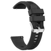 Sneezy Huawei Watch GT5 Pro 46mm İle Uyumlu Spor Silikon Metal Tokalı Soft Saat Kordonu  Siyah thumbnail 8