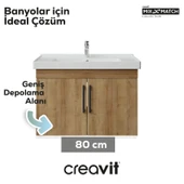 D20 80 Cm Kapaklı Lavabo Dolabı Everest Melamin Kapak thumbnail 2