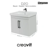 D20 65 Cm Kapaklı Lavabo Dolabı Beyaz Melamin thumbnail 2