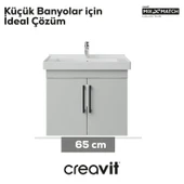 D20 65 Cm Kapaklı Lavabo Dolabı Beyaz Melamin thumbnail 3