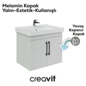 D20 65 Cm Kapaklı Lavabo Dolabı Beyaz Melamin thumbnail 4