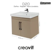 D20 65 Cm Kapaklı Lavabo Dolabı Dafne Melamin Kapak thumbnail 1