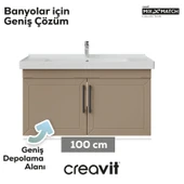 D20 100 Cm Kapaklı Lavabo Dolabı Dafne Lake thumbnail 2